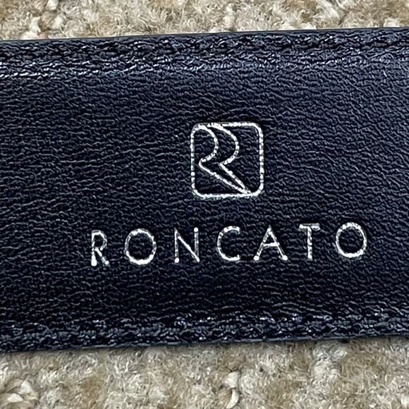 Roncato Vera Pelle Italian Leather Belt Black‎ Size 41\